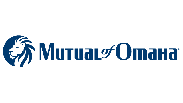 mutual of omaha blue logo with a lion head